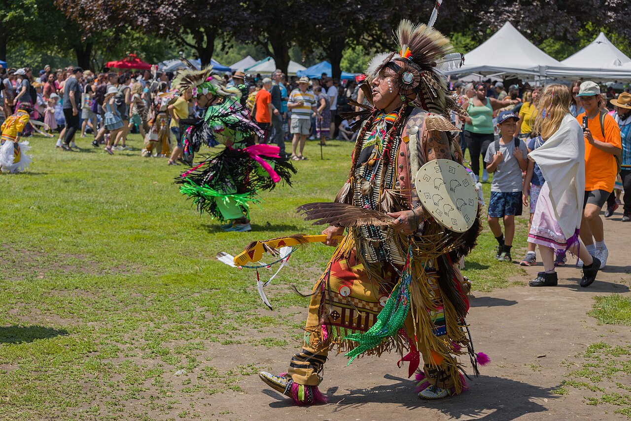 First Nations powwow dancers in Toronto, Canada, 2023